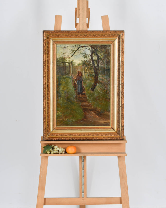 Henricus Joannes Mélis (1845-1923) Jonge dame op trap