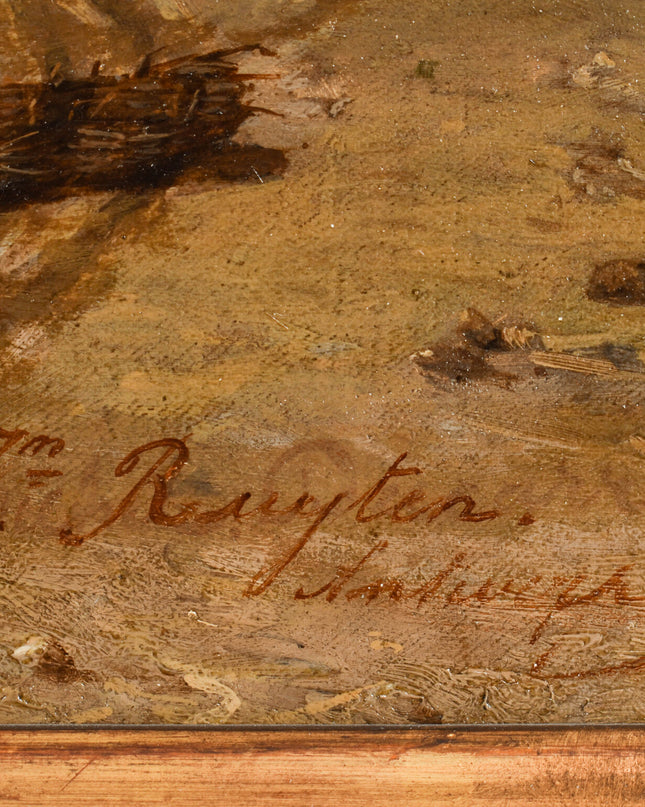 Jan Michiel Ruyten (1813-1881 Pêcheur sur la plage des falaises de craie d'Etretat, France