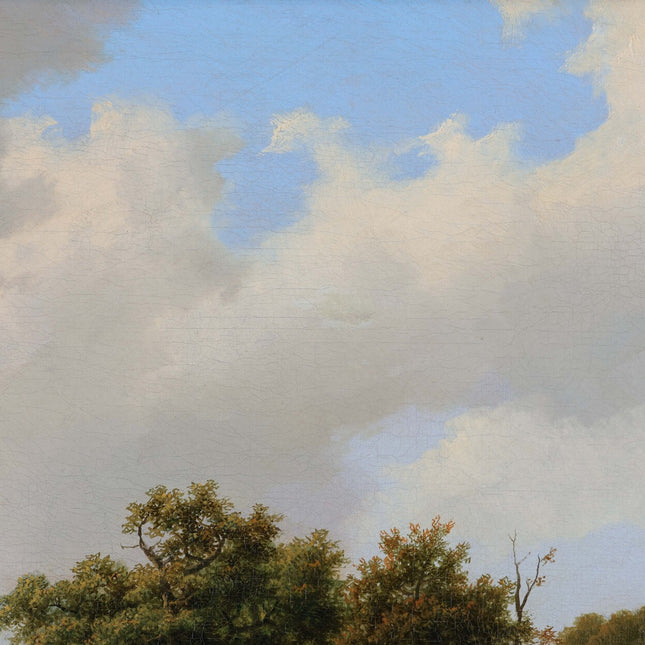 Marinus Adrianus Koekkoek (1807-1868) Boomrijk landschap met figuren op een landweg