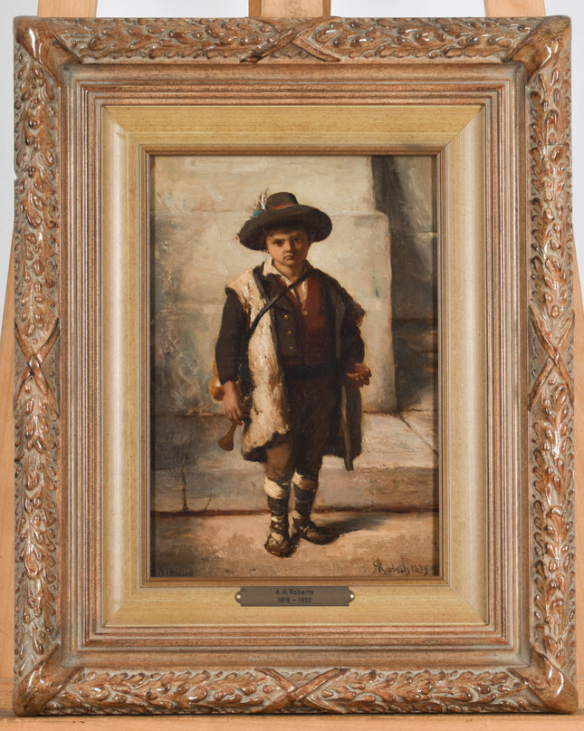 Nestor Alexandre Nicolas Robert (1817-1890) Le petit sonneur de corne