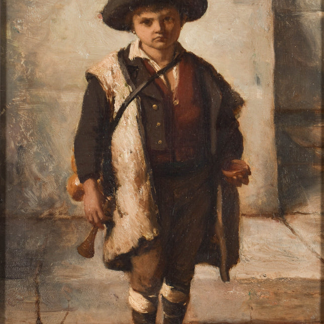 Nestor Alexandre Nicolas Robert (1817-1890) Le petit sonneur de corne