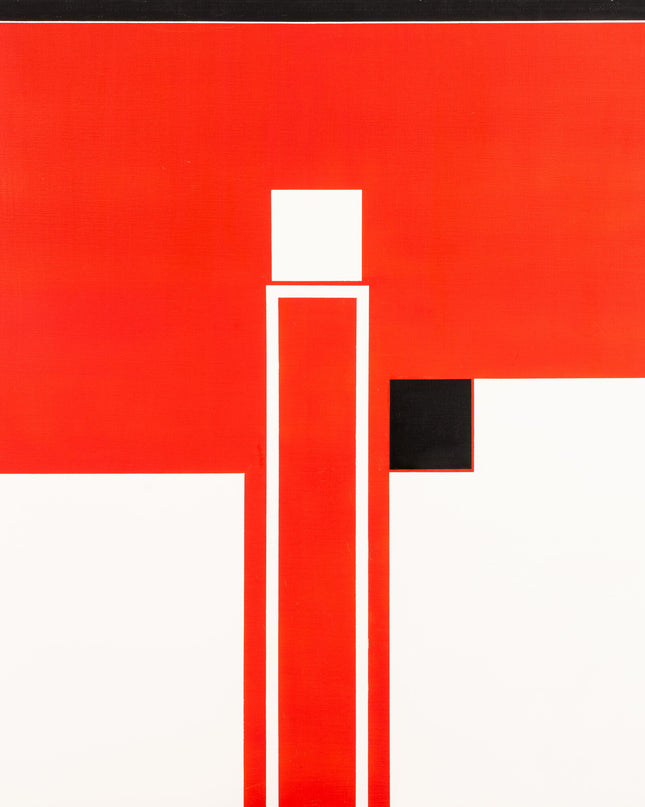 Nic Blans Staand in rood