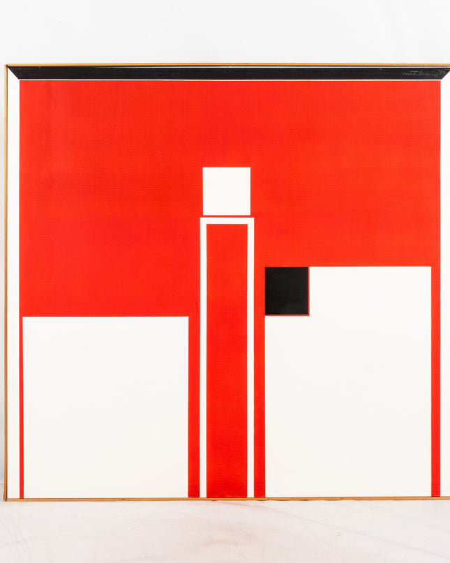 Nic Blans Staand in rood