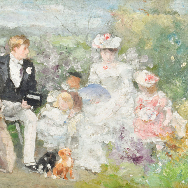 Nicolas Crabeels (1829-1896) Zomermiddag in de tuin met de hele familie