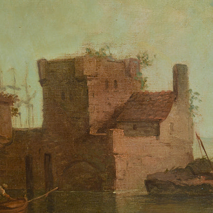 Omgeveing J. Vernet (XVII) Compositie van figuren en boten aan de haven