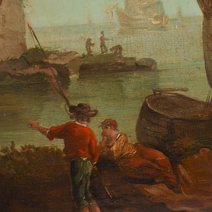Omgeveing J. Vernet (XVII) Compositie van figuren en boten aan de haven