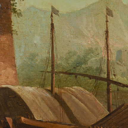 Omgeveing J. Vernet (XVII) Compositie van figuren en boten aan de haven
