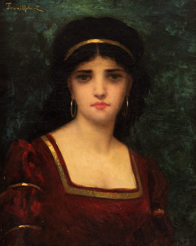 Paul Desire Trouillebert (1826-1900) Portrait d'une jeune femme