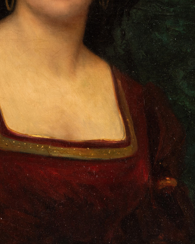 Paul Desire Trouillebert (1826-1900) Portrait d'une jeune femme