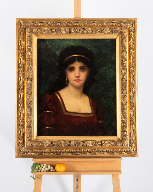 Paul Desire Trouillebert (1826-1900) Portrait d'une jeune femme