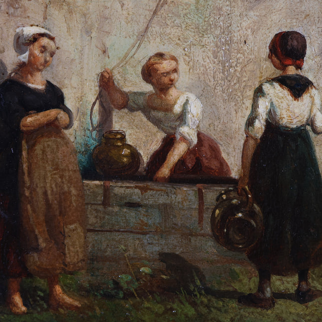 Salomon Verveer (1813-1876) Figuren op binnenplaats