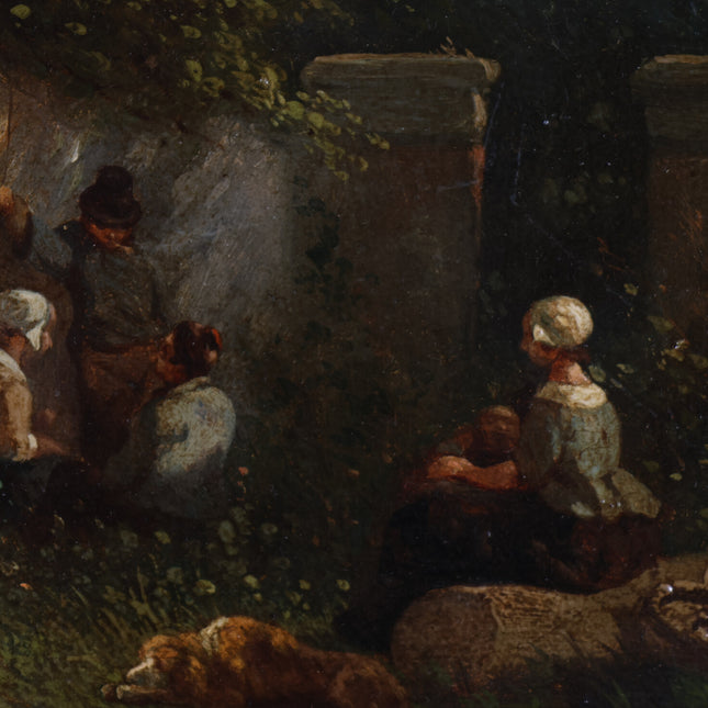 Salomon Verveer (1813-1876) Figuren op binnenplaats