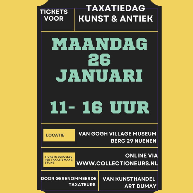 Taxatiedag Van Gogh Village Museum Nuenen - 26 Januari 2026